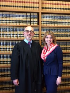 Pattyl Aposhian with Honorable Judge Sinanian After Swearing In