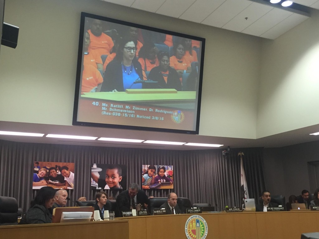 ANCA-WR Government Affairs Director Tereza Yerimyan offering her remarks on the LAUSD Resolution. 