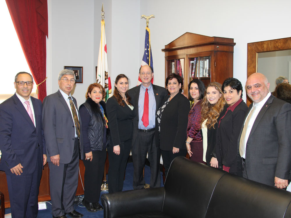 Senior House Foreign Affairs Committee Member Brad Sherman (D-CA) with ANCA National Board and Regional leaders and Vardan Tadevosyan, Director of the Lady Cox Rehabilitation Center in Karabakh during the ANCA Fly-In for NK Peace earlier this year